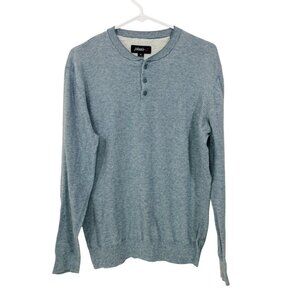 Johnnie O Sweater Mens Size M Mariner Bluer Henley  Pullover Cotton‎ Silk Blend